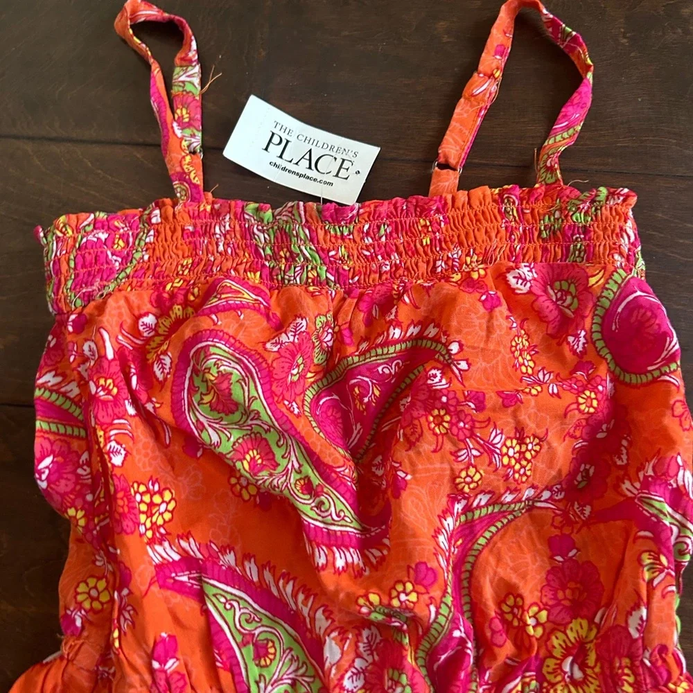 The Children’s Place Girls Sz 7/8 Romper Colorful New 4125